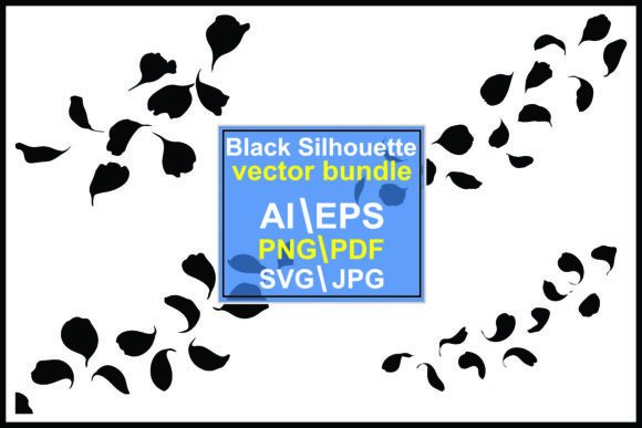 Black Abstract Organic Shapes Scattered Graphics