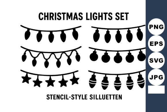Christmas Lights Set with Star and Ball: Graphics & Illustrations