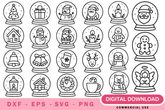 Christmas Snow Globe SVG Bundle