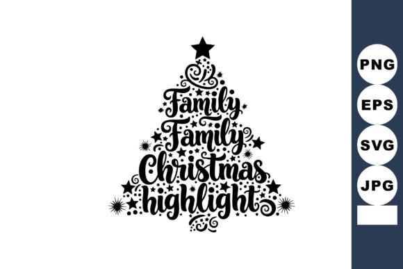 Christmas Tree Design with Family and Ho: Graphics & Illustrations