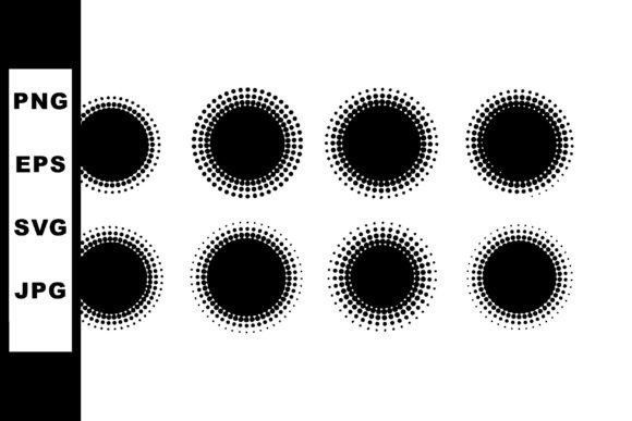 Circular Dotted Halftone Pattern Design: Graphics & Illustrations