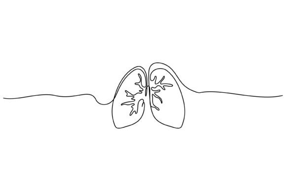 Continuous Line Pneumonia Graphics & Illustrations for Crafters