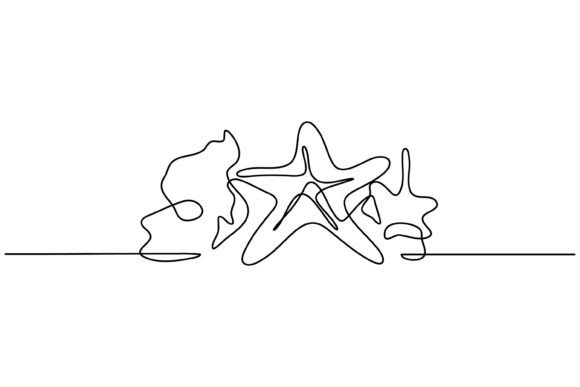 Continuous Line Star Fish Graphics & Illustrations Review