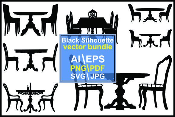 Dining Table and Chair Silhouettes