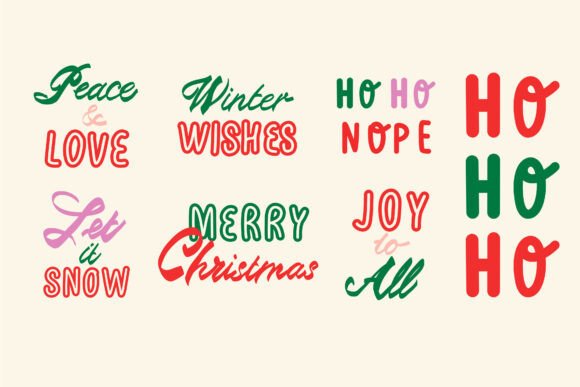 Festive Christmas and Winter Lettering Graphics & Illustrations