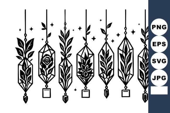 Hanging Geometric Terrarium Plants Graphics