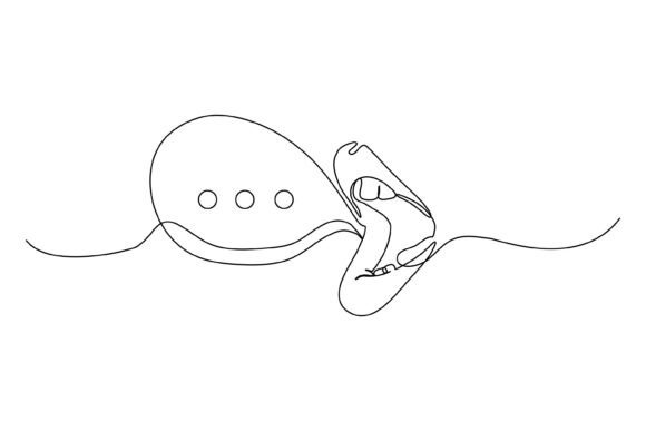 One Continuous Line Design of Mouth Graphics & Illustrations
