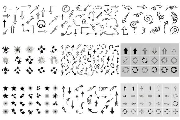 Silhouette Arrows Icons Bundle: Graphics & Illustrations
