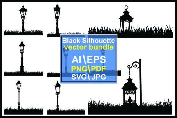 Silhouette Vintage Street Lamps Lanterns Graphics