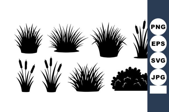 Vector Black Silhouette Set of Natural G: Graphics & Illustrations