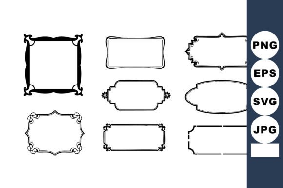 Vintage Ornamental Frame Borders Set Dec: Graphics & Illustrations
