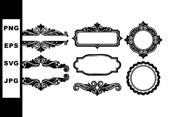 Vintage Ornamental Frames Set with Intri: Graphics & Illustrations