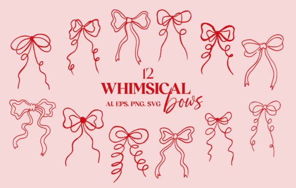Whimsical Bows Clipart Set: Graphics & Illustrations